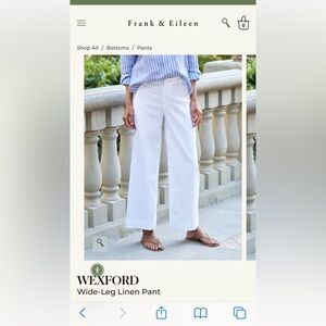 Frank & Eileen WEXFORD Wide-Leg Linen Pant SIZE 10- EXCELLENT CONDITION